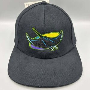 Vintage Tampa Bay Devil Rays Hat Men Black MLB Drew Pearson Snap Back Cap New